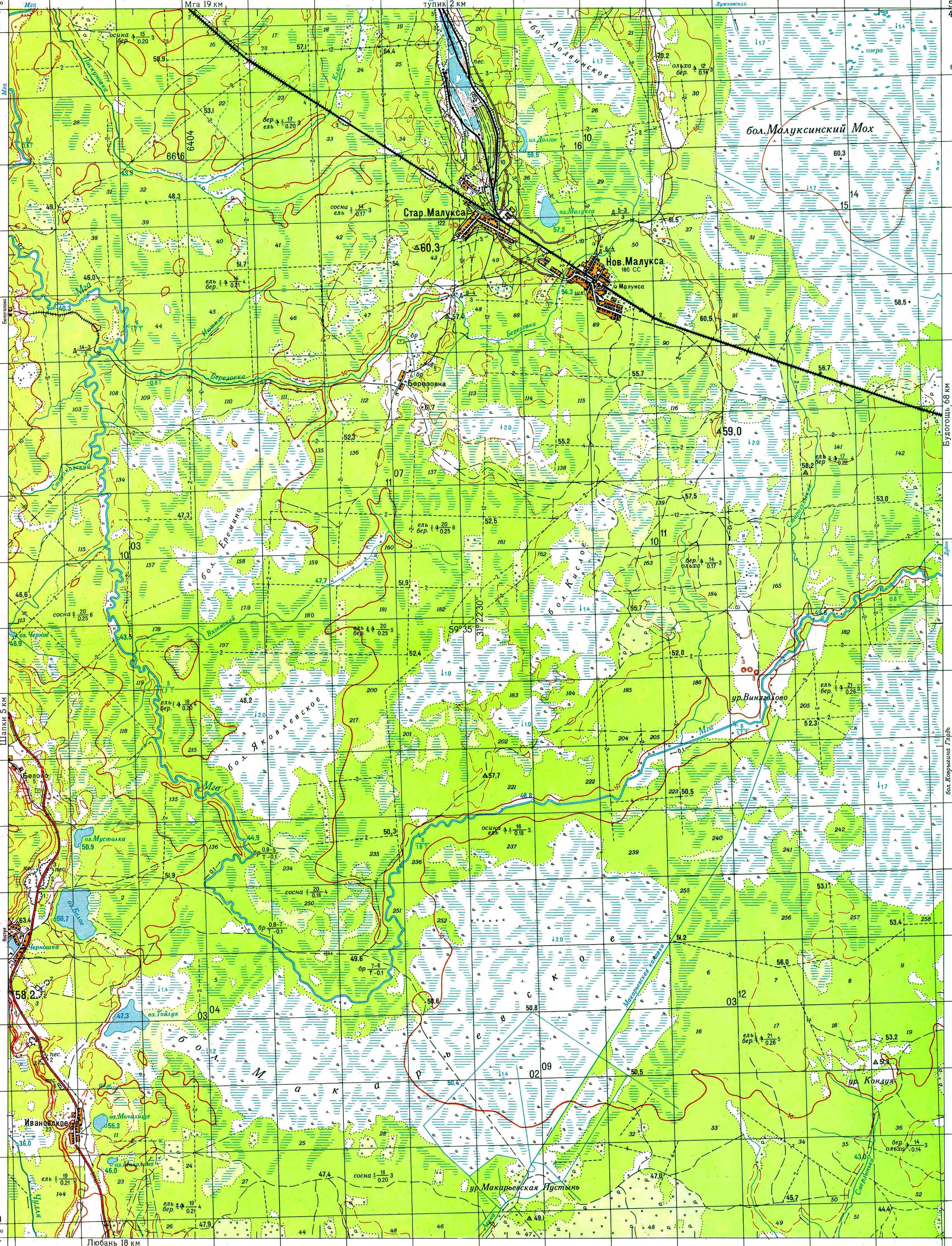 Мга малуксы. Урочище Карбусель карта. Карта старой Малуксы. Новая Малукса Ленинградская область на карте. Урочище Лодва на карте.